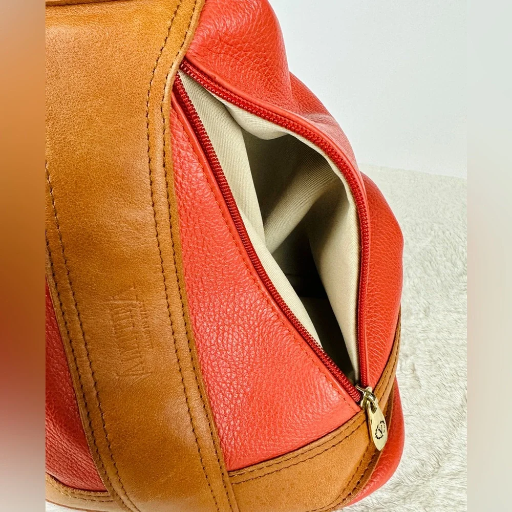 RARE Vintage Valentina Coral Convertible Bucket Bag Leather